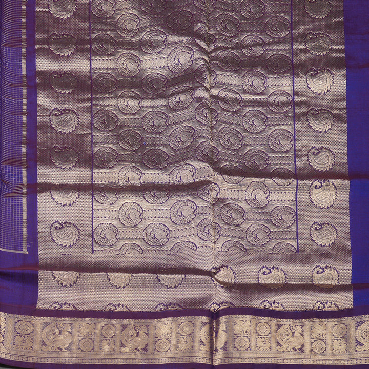 Hayagrivas Handloom Pure Silk Cotton Saree in Majestic Purplish Blue KBE258E15-1