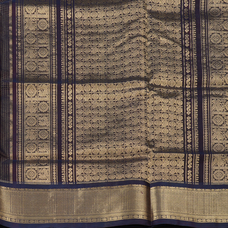 Hayagrivas Handloom Pure Silk Cotton Saree in Vivacious Dark Brown KBE258E15-5