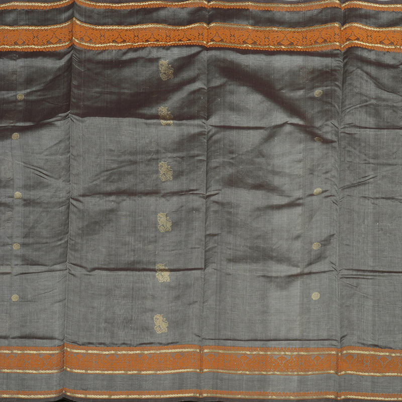 Hayagrivas Pure Silk Cotton Saree in classic Silver Grey KBE258E3-13