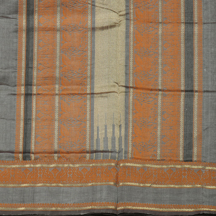 Hayagrivas Pure Silk Cotton Saree in classic Silver Grey KBE258E3-13