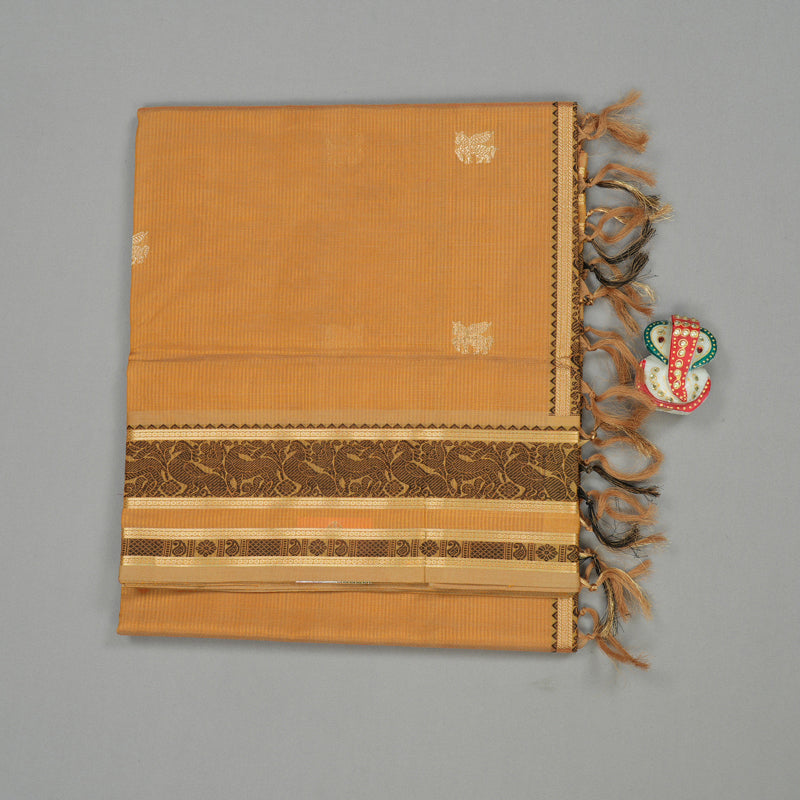 Hayagrivas Handloom Pure Silk Cotton Saree in Warm Mustard KBE258E3-7