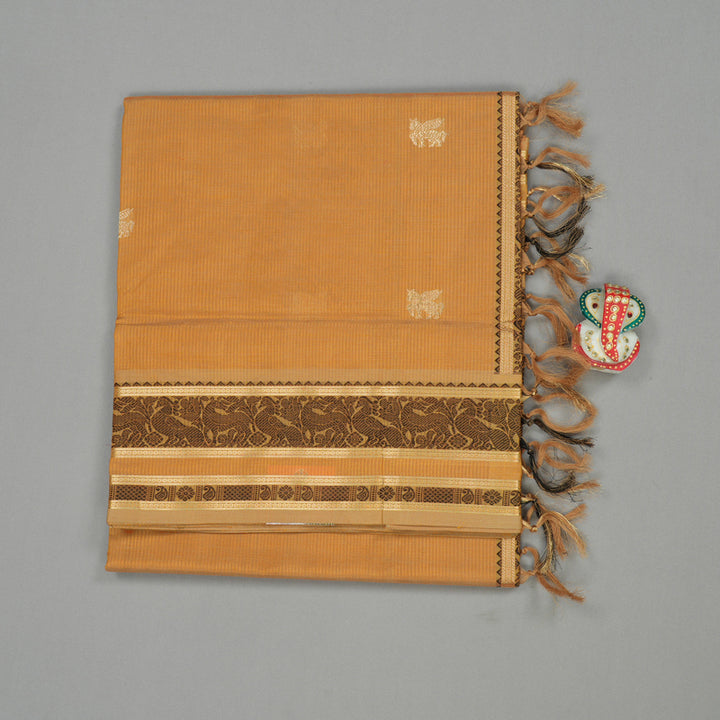 Hayagrivas Handloom Pure Silk Cotton Saree in Warm Mustard KBE258E3-7