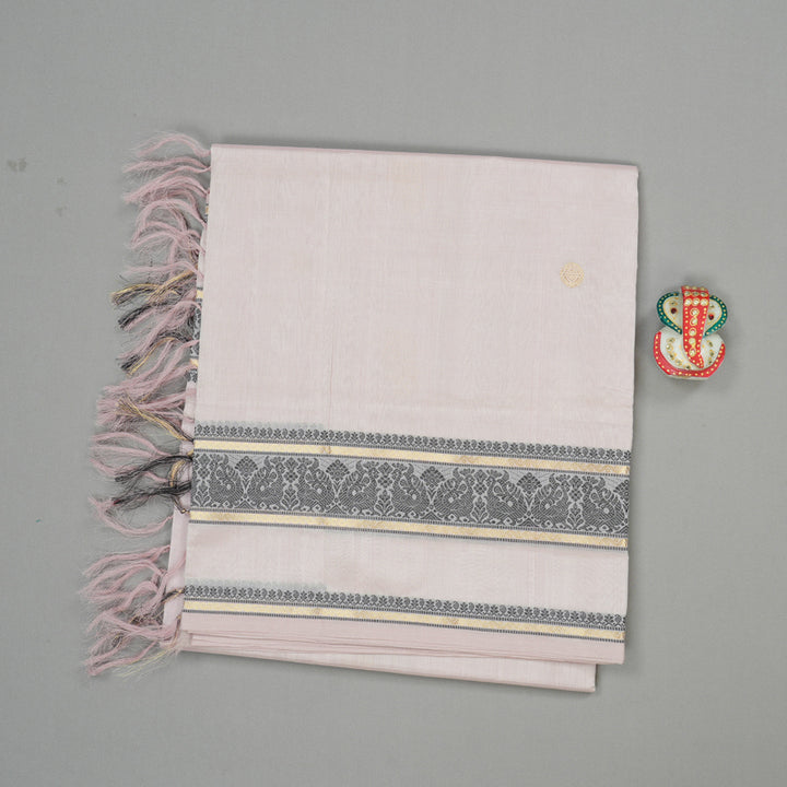 Hayagrivas Handloom Pure Silk Cotton Saree in Pristine Half White KBE258E3-8