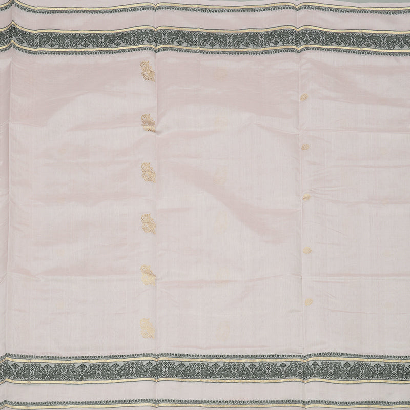 Hayagrivas Handloom Pure Silk Cotton Saree in Pristine Half White KBE258E3-8