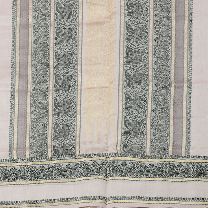 Hayagrivas Handloom Pure Silk Cotton Saree in Pristine Half White KBE258E3-8