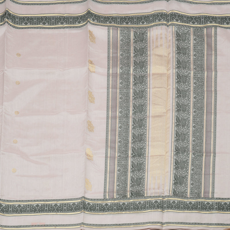 Hayagrivas Handloom Pure Silk Cotton Saree in Pristine Half White KBE258E3-8
