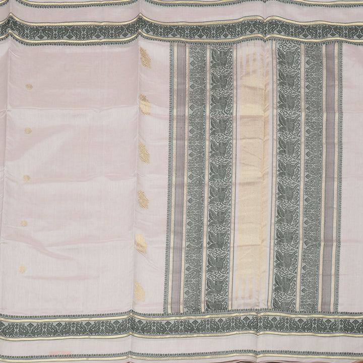 Hayagrivas Handloom Pure Silk Cotton Saree in Pristine Half White KBE258E3-8