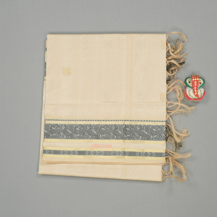 Hayagrivas Handloom Pure Silk Cotton Saree in Rejenuvating Sandal Beige KBE258E3-9