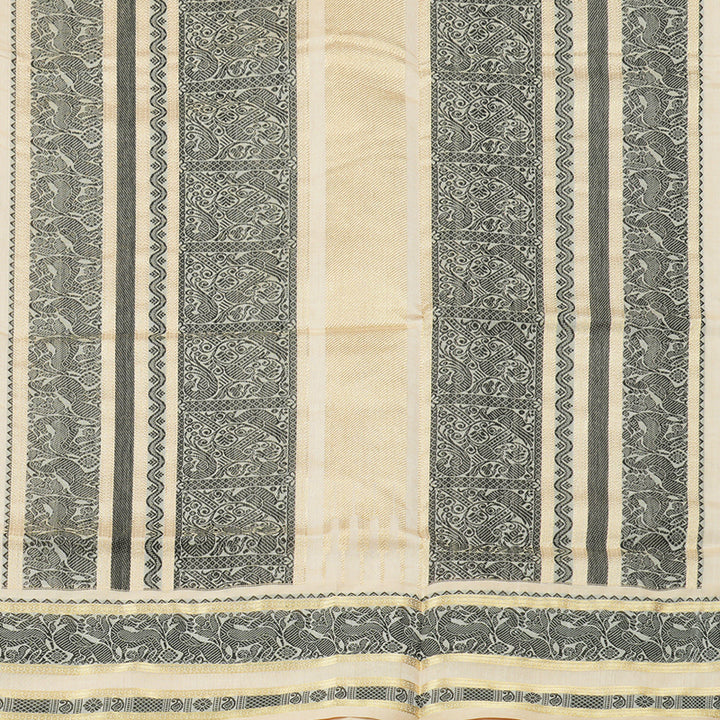 Hayagrivas Handloom Pure Silk Cotton Saree in Rejenuvating Sandal Beige KBE258E3-9