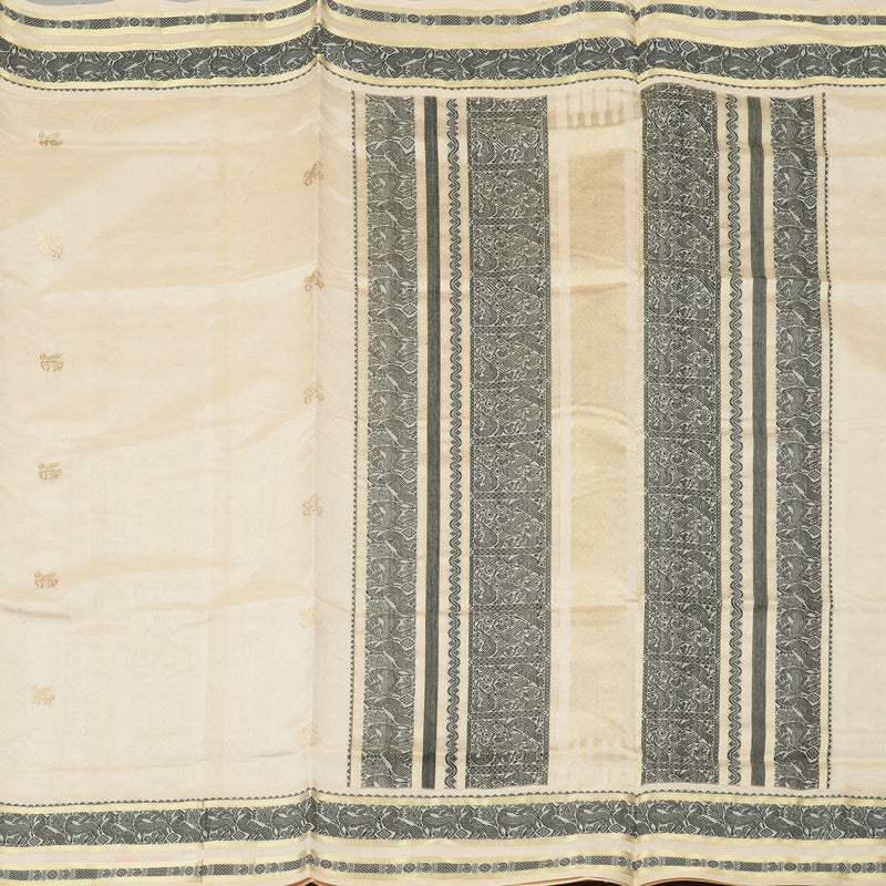 Hayagrivas Handloom Pure Silk Cotton Saree in Rejenuvating Sandal Beige KBE258E3-9