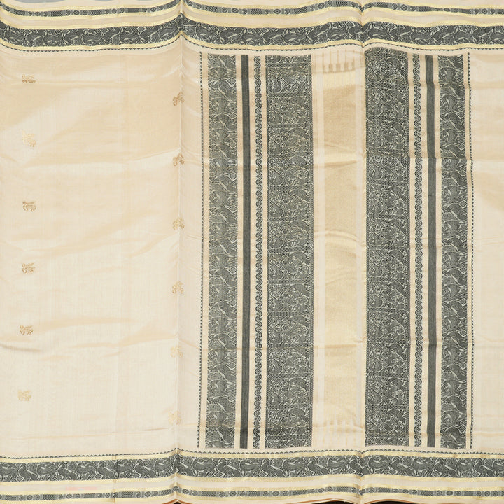 Hayagrivas Handloom Pure Silk Cotton Saree in Rejenuvating Sandal Beige KBE258E3-9