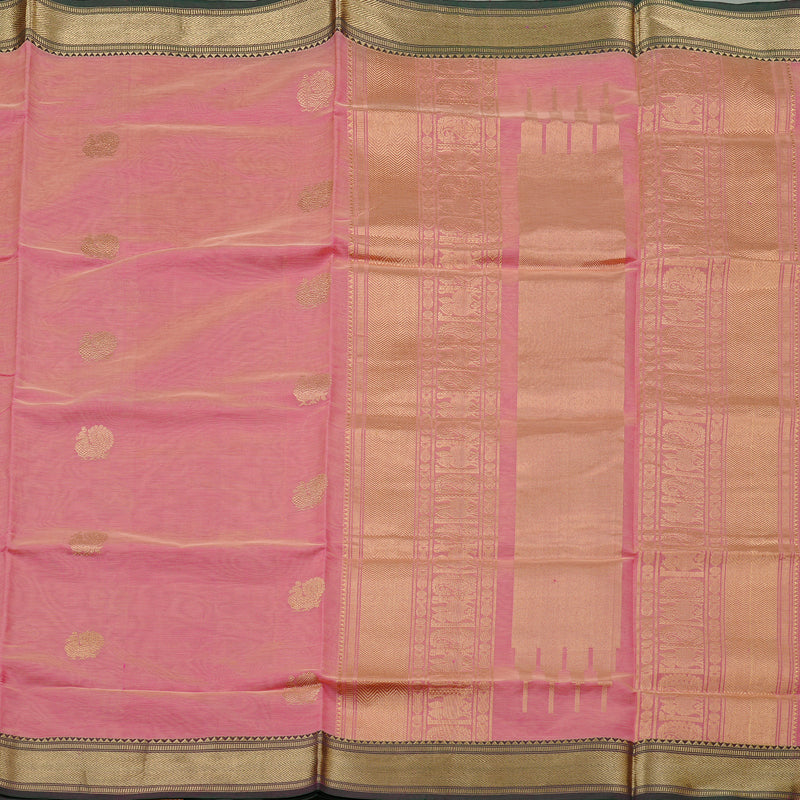 Hayagrivas Handloom Pure Silk Cotton Saree in Subtle Baby Pink KBE258E4-1