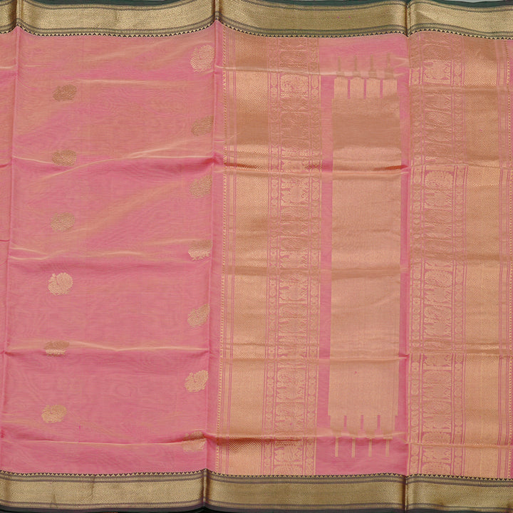 Hayagrivas Handloom Pure Silk Cotton Saree in Subtle Baby Pink KBE258E4-1