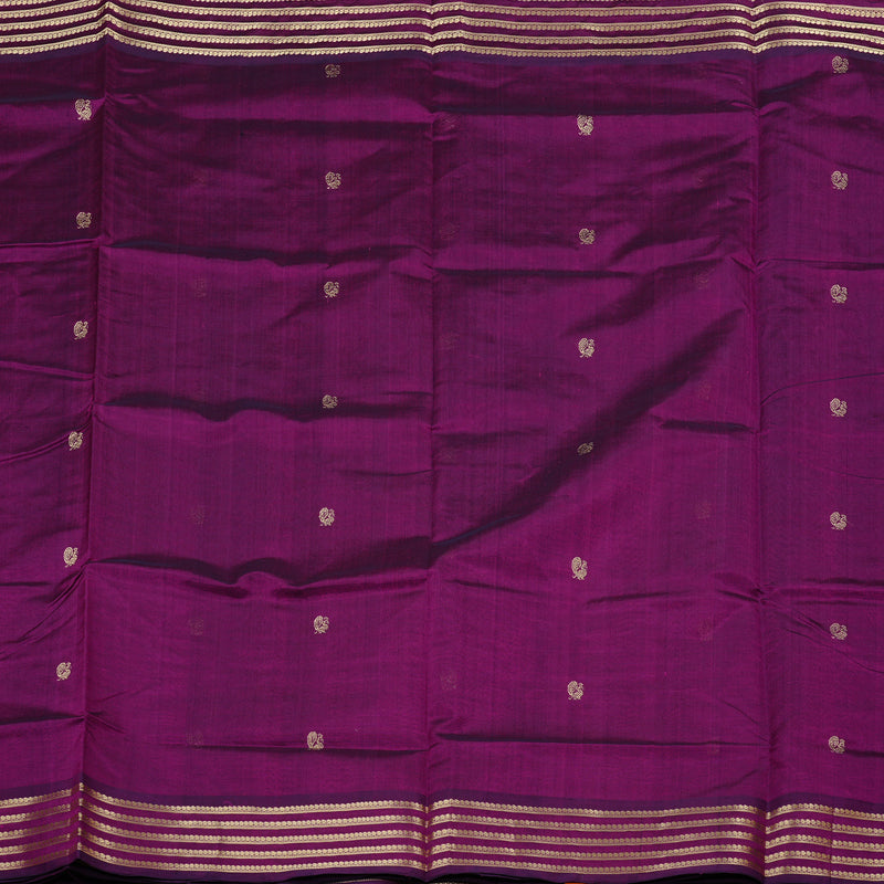 Hayagrivas Handloom Pure Silk Cotton Saree in Striking Dark Purple KBE258E4-12