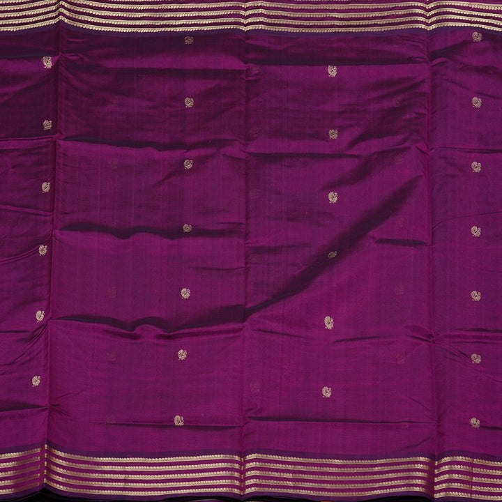 Hayagrivas Handloom Pure Silk Cotton Saree in Striking Dark Purple KBE258E4-12