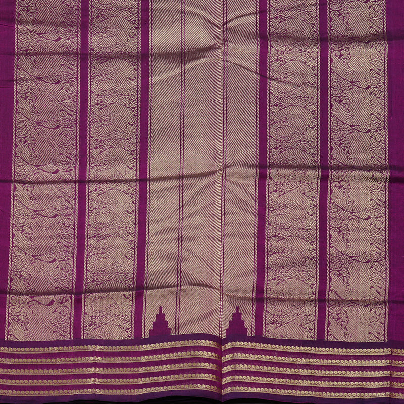 Hayagrivas Handloom Pure Silk Cotton Saree in Striking Dark Purple KBE258E4-12