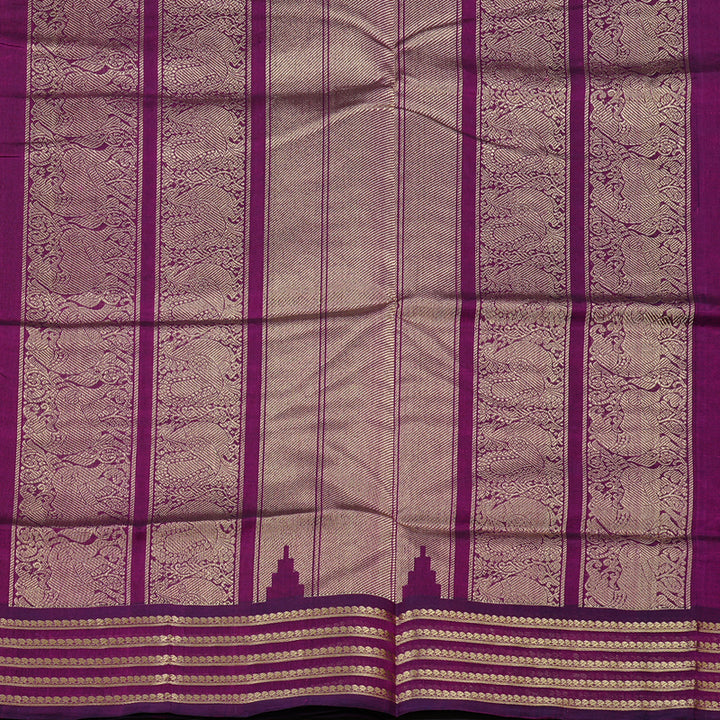 Hayagrivas Handloom Pure Silk Cotton Saree in Striking Dark Purple KBE258E4-12