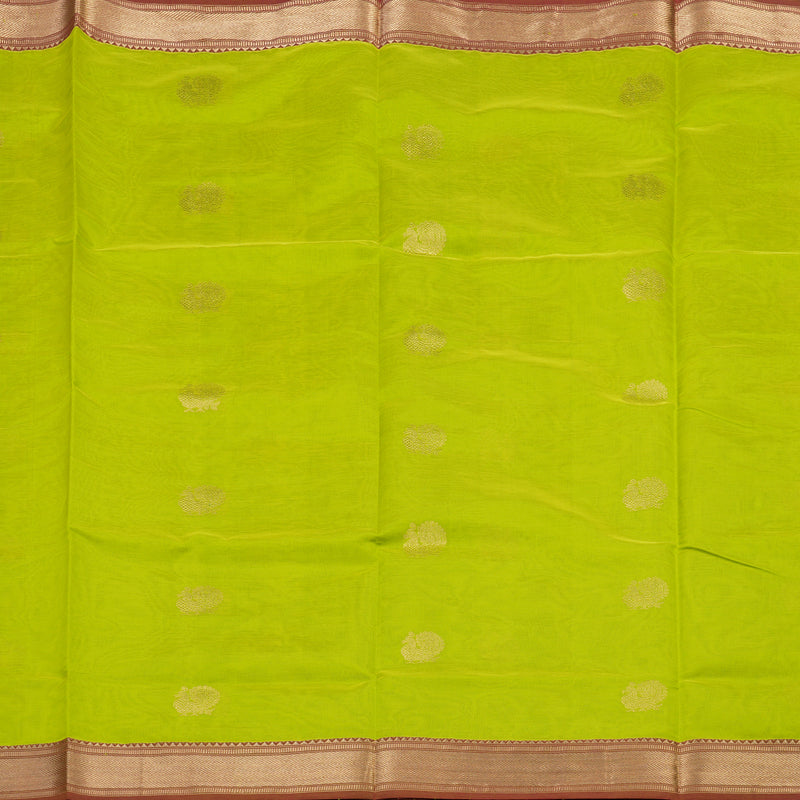 Hayagrivas Handloom Pure Silk Cotton Saree in Radiant Fluorescent Green KBE258E4-2