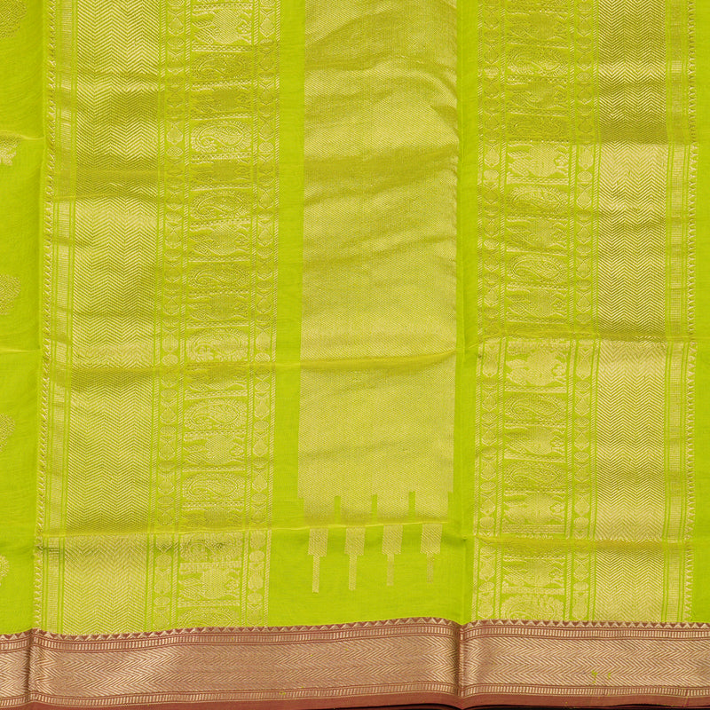 Hayagrivas Handloom Pure Silk Cotton Saree in Radiant Fluorescent Green KBE258E4-2