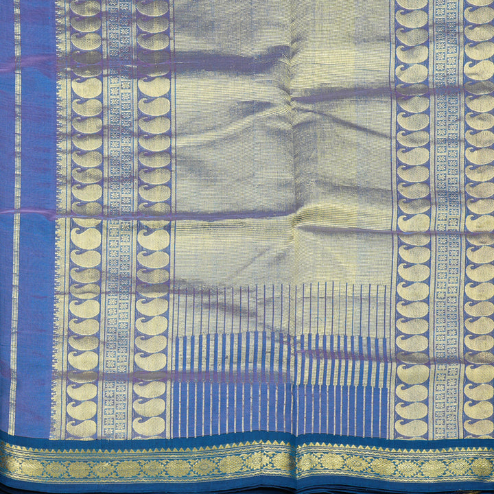Hayagrivas Handloom Pure Silk Cotton Saree in Vibrant Sky Blue KBE258E4-5