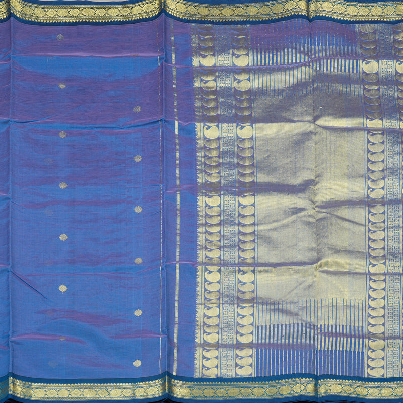 Hayagrivas Handloom Pure Silk Cotton Saree in Vibrant Sky Blue KBE258E4-5