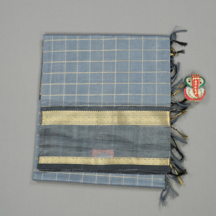 Hayagrivas Handloom Pure Silk Cotton Saree in Superb Silver Grey KBE258E4-9