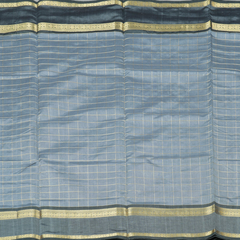 Hayagrivas Handloom Pure Silk Cotton Saree in Superb Silver Grey KBE258E4-9