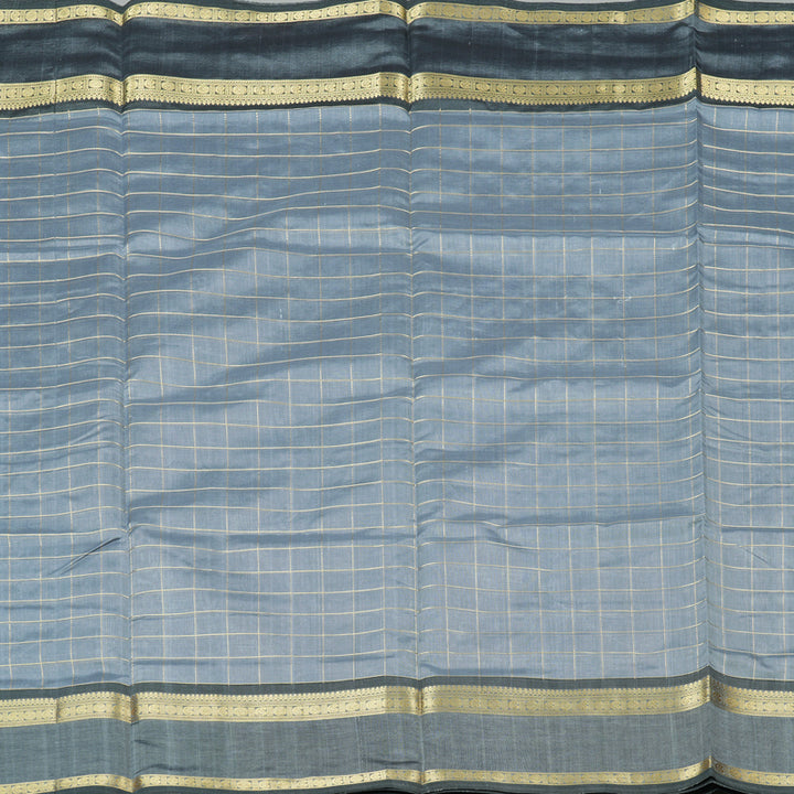 Hayagrivas Handloom Pure Silk Cotton Saree in Superb Silver Grey KBE258E4-9