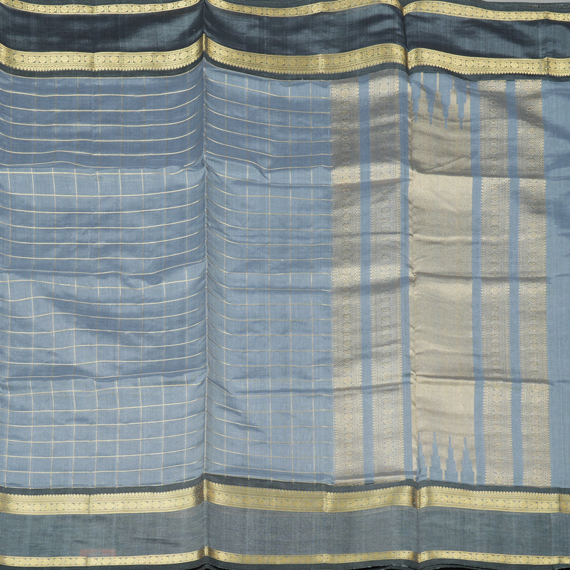 Hayagrivas Handloom Pure Silk Cotton Saree in Superb Silver Grey KBE258E4-9