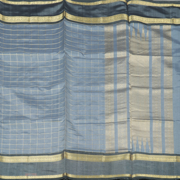 Hayagrivas Handloom Pure Silk Cotton Saree in Superb Silver Grey KBE258E4-9