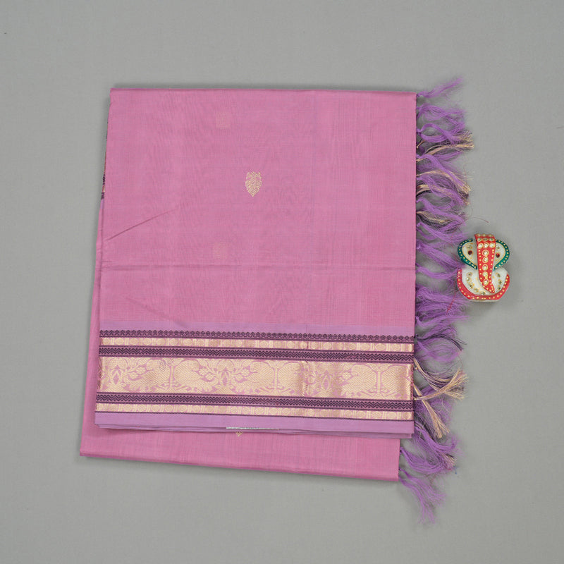 Hayagrivas Handloom Pure Silk Cotton Saree in Dark Lilac KBE258E5-2