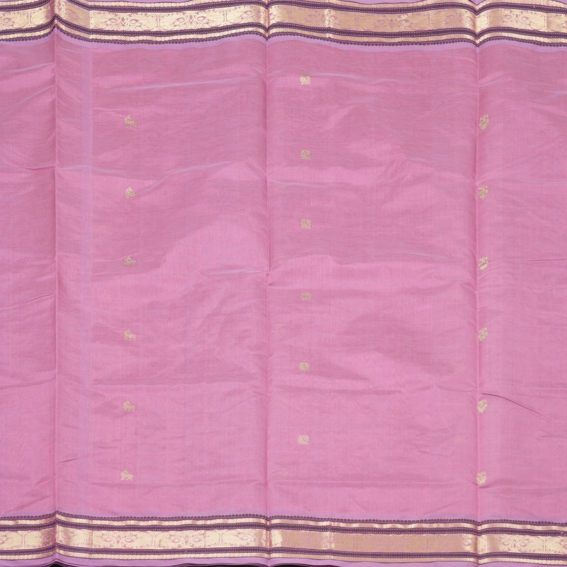 Hayagrivas Handloom Pure Silk Cotton Saree in Dark Lilac KBE258E5-2