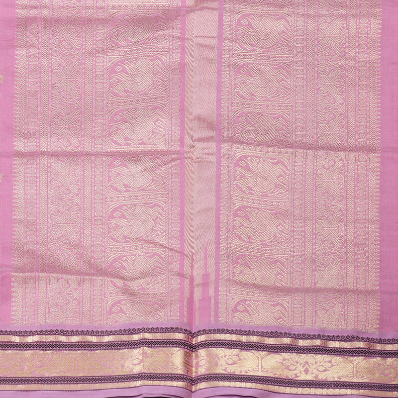 Hayagrivas Handloom Pure Silk Cotton Saree in Dark Lilac KBE258E5-2