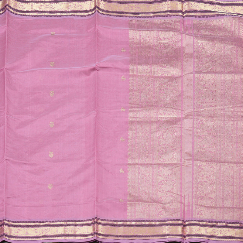 Hayagrivas Handloom Pure Silk Cotton Saree in Dark Lilac KBE258E5-2