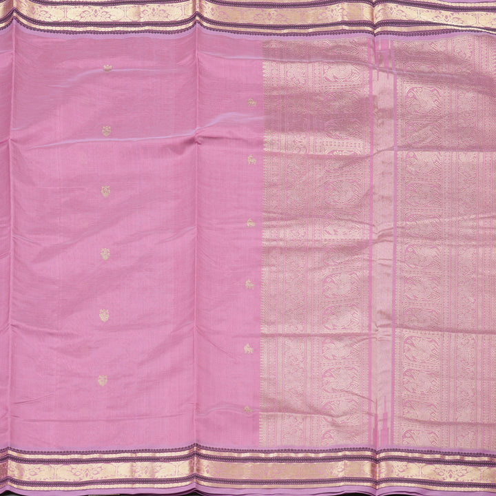 Hayagrivas Handloom Pure Silk Cotton Saree in Dark Lilac KBE258E5-2