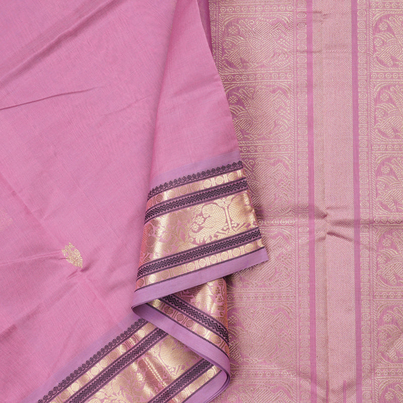 Hayagrivas Handloom Pure Silk Cotton Saree in Dark Lilac KBE258E5-2