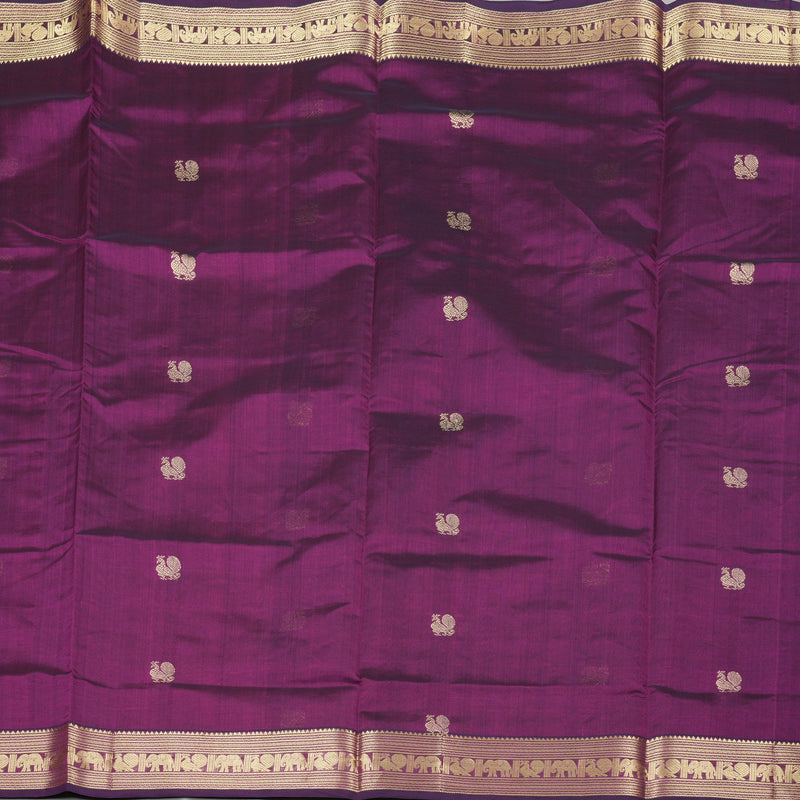 Hayagrivas Handloom Pure Silk Cotton Saree in Royal Purple KBE258E5-6