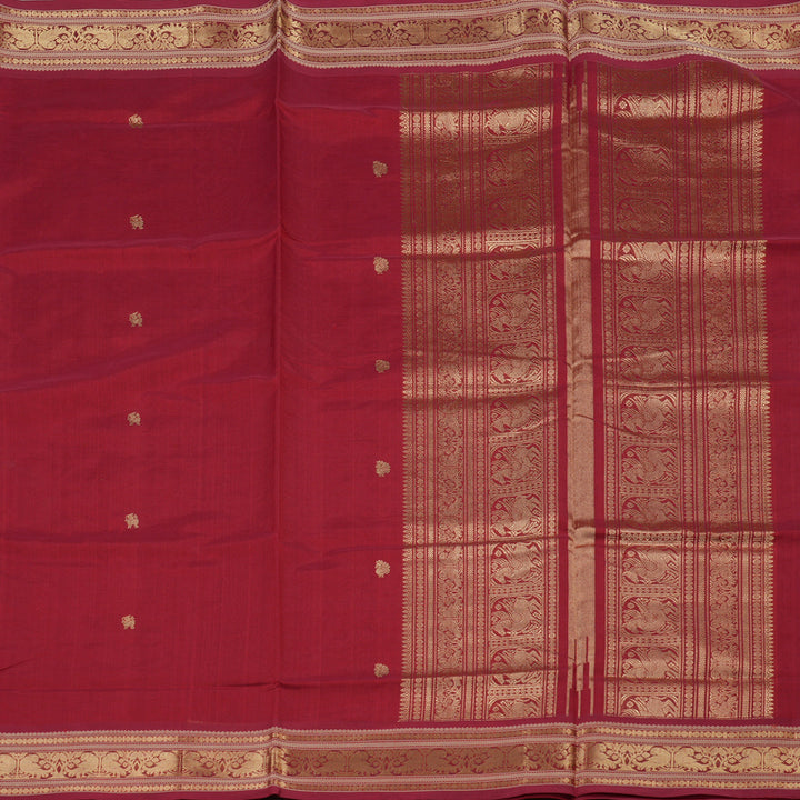 Hayagrivas Handloom Pure Silk Cotton Saree in Elegant Red KBE258E5-9