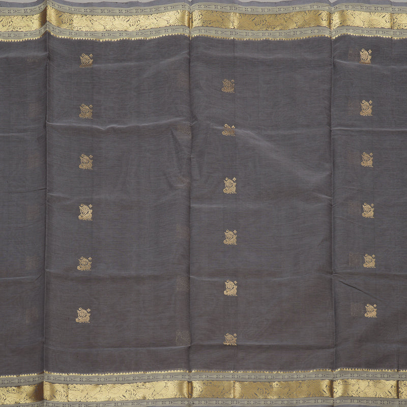 Hayagrivas Handloom Pure Silk Cotton Saree in Charming Ash Grey KBE258E6-13