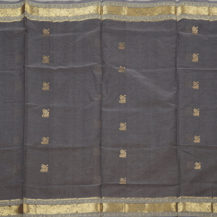 Hayagrivas Handloom Pure Silk Cotton Saree in Charming Ash Grey KBE258E6-13