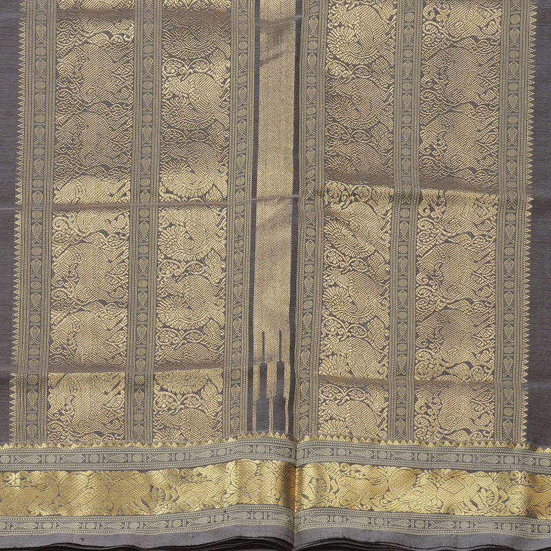 Hayagrivas Handloom Pure Silk Cotton Saree in Charming Ash Grey KBE258E6-13