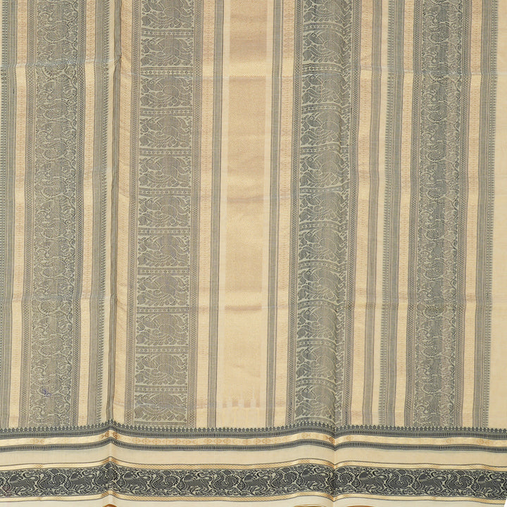 Hayagrivas Handloom Pure Silk Cotton Saree in Soft-Toned Sandal KBE258E7-1
