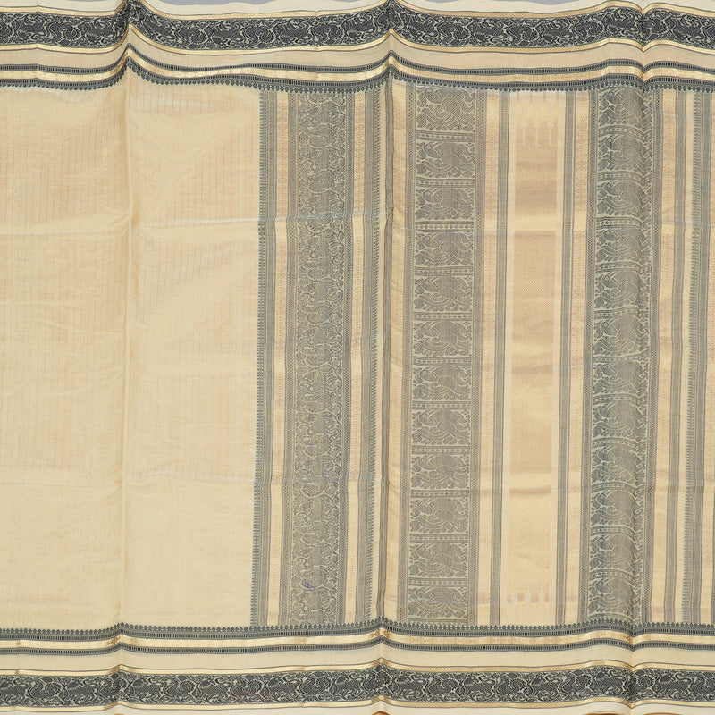 Hayagrivas Handloom Pure Silk Cotton Saree in Soft-Toned Sandal KBE258E7-1