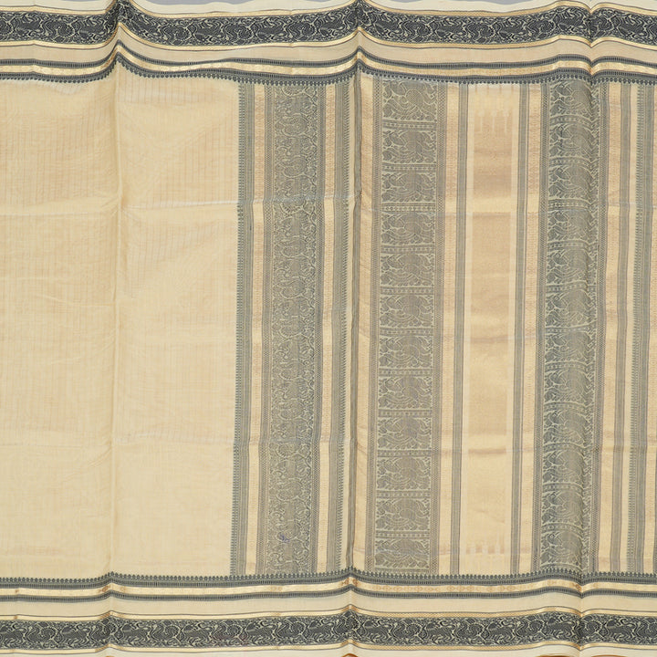 Hayagrivas Handloom Pure Silk Cotton Saree in Soft-Toned Sandal KBE258E7-1