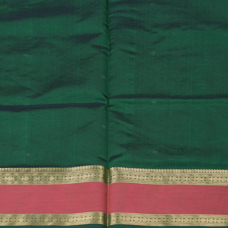 Hayagrivas Handloom Pure Silk Cotton Saree in Bottle Green KBE258E7-10