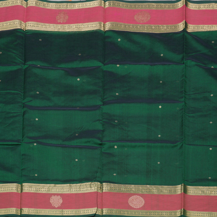 Hayagrivas Handloom Pure Silk Cotton Saree in Bottle Green KBE258E7-10