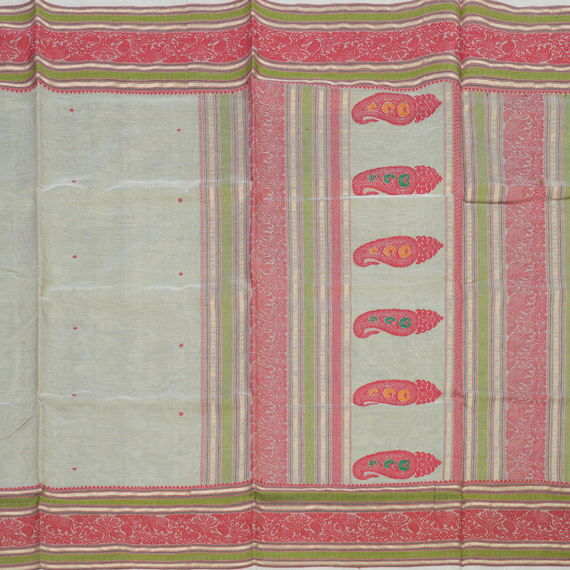 Hayagrivas Handloom Pure Silk Cotton Saree in Subtle Beige KBE258E7-2