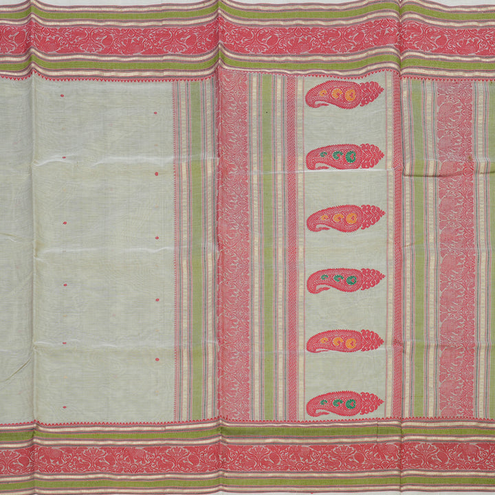 Hayagrivas Handloom Pure Silk Cotton Saree in Subtle Beige KBE258E7-2