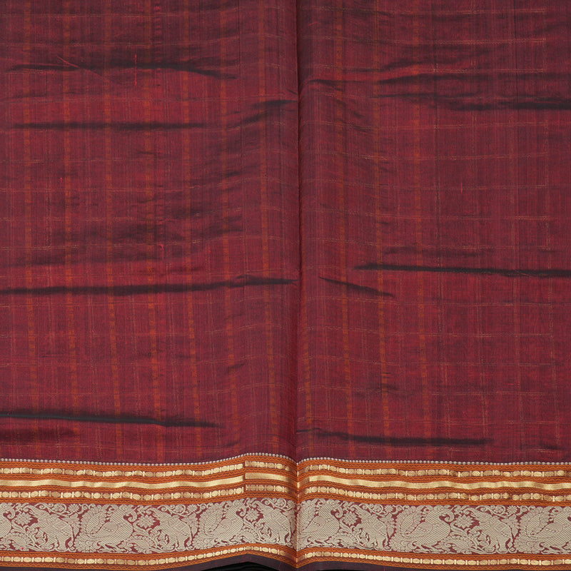 Hayagrivas Handloom Pure Silk Cotton Saree in Elegant Wine Maroon KBE258E7-6