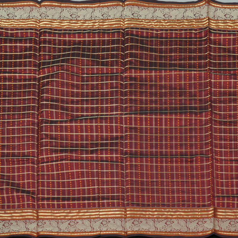 Hayagrivas Handloom Pure Silk Cotton Saree in Elegant Wine Maroon KBE258E7-6